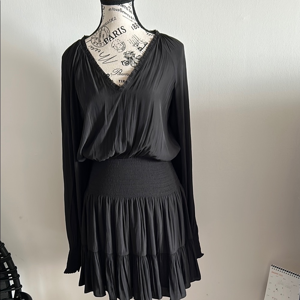 Elegant Black V-Neck Dress